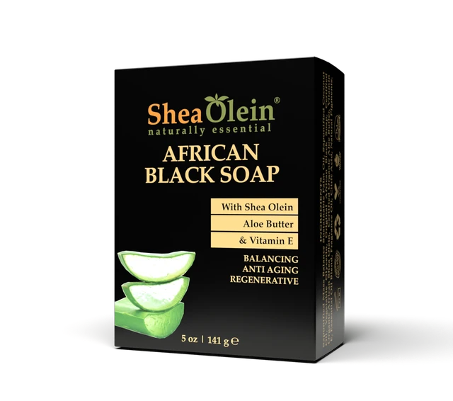 SheaOlein African Black Soap With Shea Olein Aloe Butter & Vitamin E