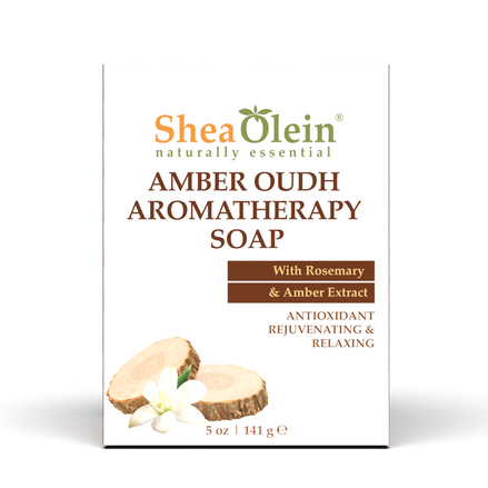 Shea Olein Amber Oudh Aromatherapy Soap with Rosemary & Amber Extract