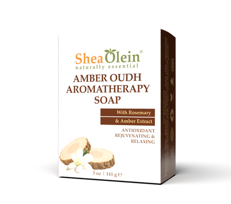 Shea Olein Amber Oudh Aromatherapy Soap with Rosemary & Amber Extract
