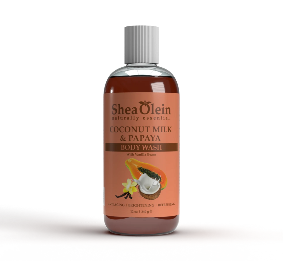 SheaOlein Coconut Milk & Papaya Body Wash with Vanilla Beans