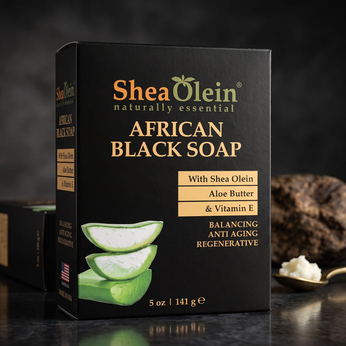 SheaOlein African Black Soap With Shea Olein Aloe Butter & Vitamin E