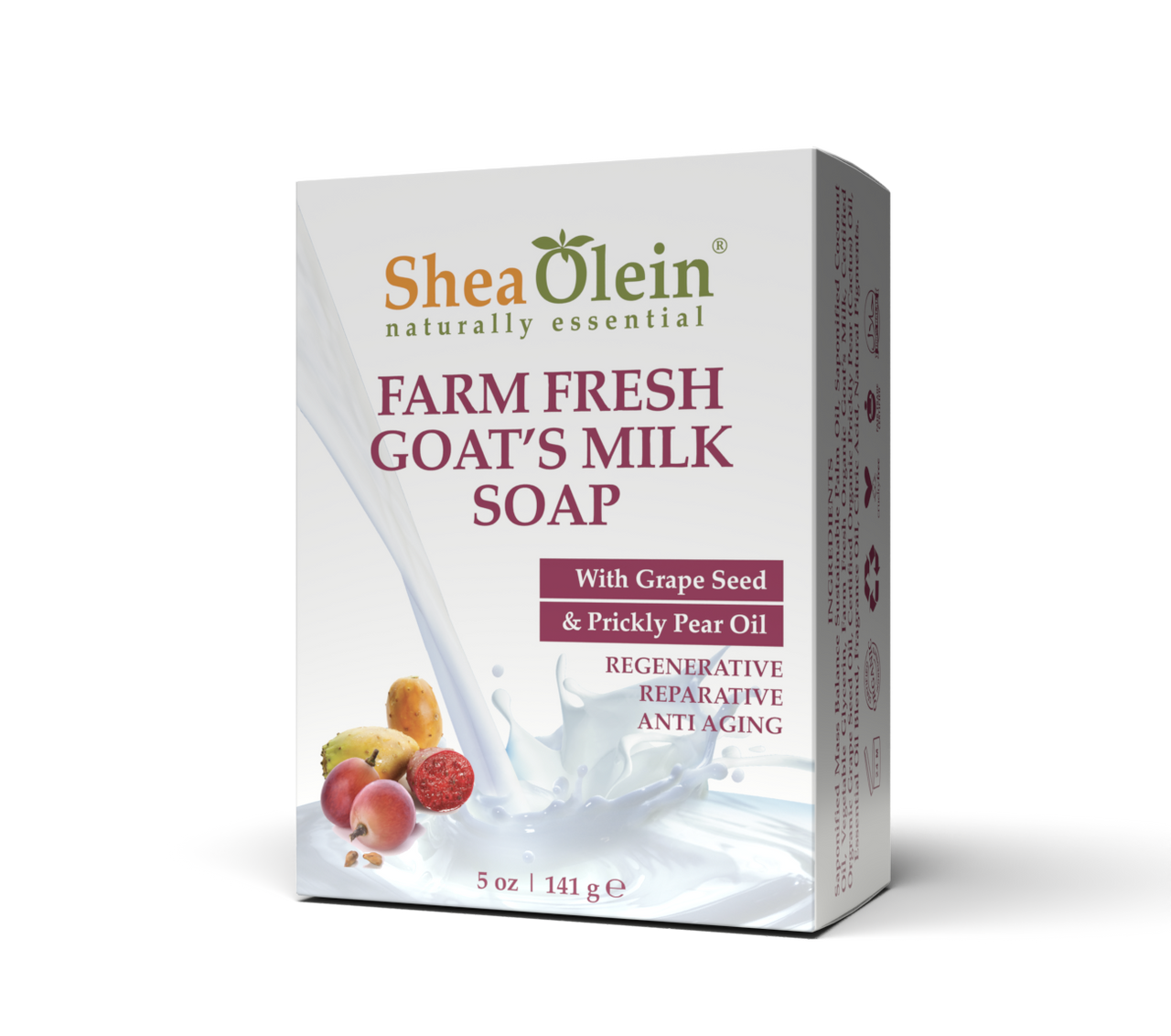 Shea Olein Farm Fresh Goat's Milk Soap with Grape Seed & Prickly Pear Oil