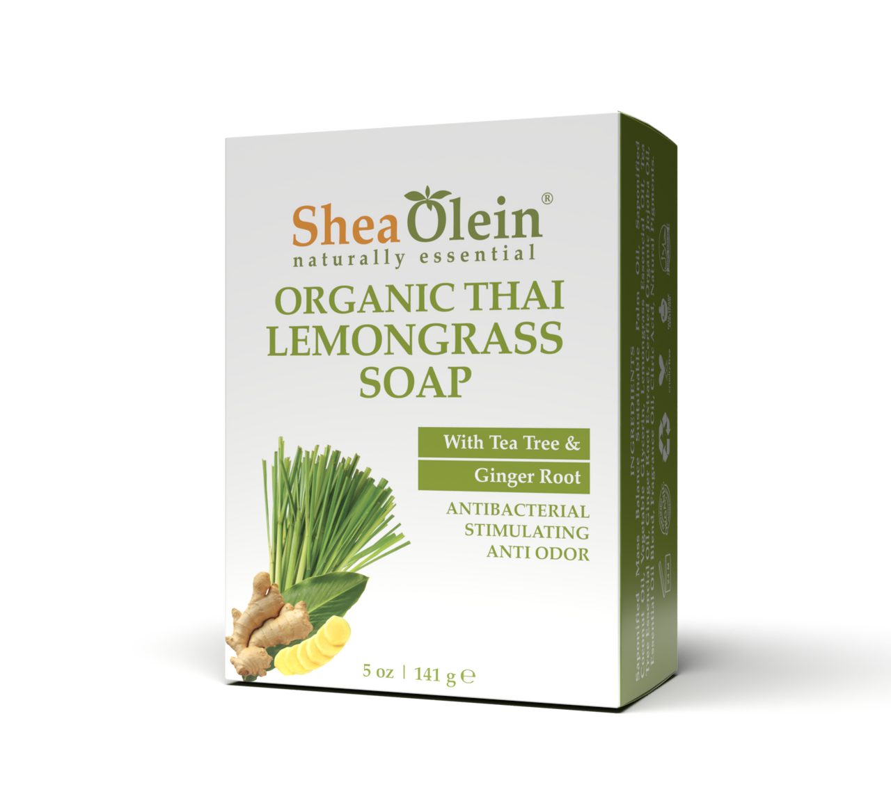 Shea Olein Organic Thai Lemongrass Soap with Tea Tree & Ginger Root