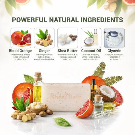 Blood Orange & Ginger Essential Oil Luxury Bar Soap (8 Oz)