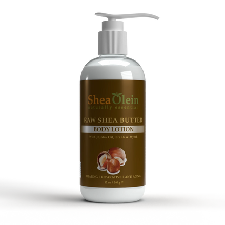 Raw Shea Butter Body Lotion with Jojoba, Frankincense & Myrrh